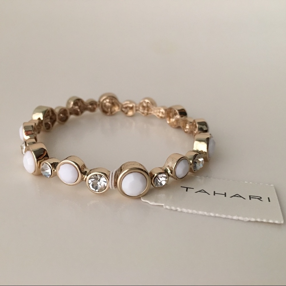 Tahari White & Gold Bracelet